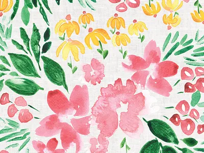Garden Floral design graphic design illustration surface and pattern design watercolor
