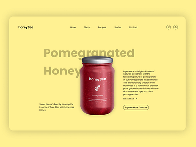 honeybee branding design graphic design hero section honey minimal ui ui ux website website design