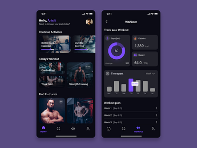 Personalized Fitness App UI design