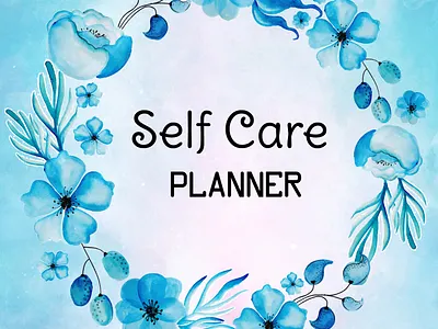 Journal cover blues book cover design flowers illustration journal journalling self care water color