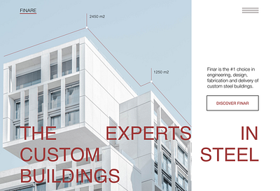 Home page of the building company website. logo ui ux web design