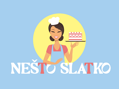 Logo design | NEŠTO SLATKO | branding business name cake cake shop colorgul logo design fun graphic design illustration logo logo design modern visual identity