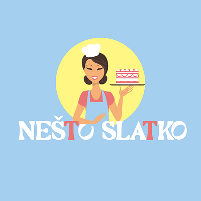 Logo design | NEŠTO SLATKO | branding business name cake cake shop colorgul logo design fun graphic design illustration logo logo design modern visual identity