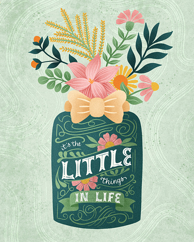 Little Things in Life Lettering and Illustration botanical floral hand drawn handlettering illustration illustration art illustrations instagram lettering nature procreate social social media typography vintage