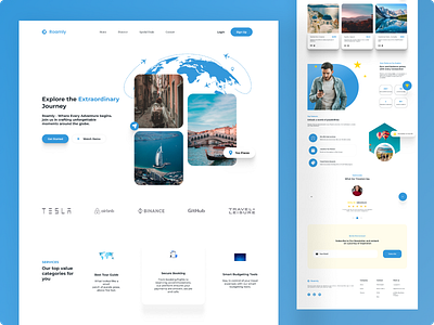 Travel Landing Page figma flat design landing page travel website ui web design