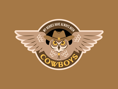 My Heroes Have Always Been Cowboys badge bolo brand country music cowboy cowboy hat illustration illustrator logo outlaw country patch seal vector waylon jennings western wild west willie nelson wings