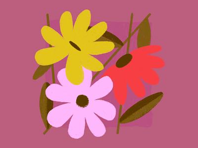 daisy hangout colorful floral flowers happy illustration nature plants still life