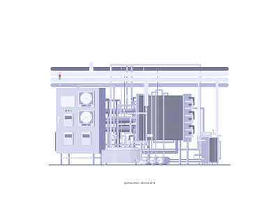 Flat Factory Equipment illustration branding branding illustration factory equipment factory illustration factory machine flat factory flat machine homepage illustration industry illustration landing page illustration machine illustration milk machine pasteurizer pasteurizer machine ui ux