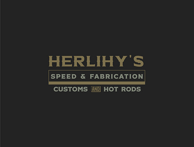 Herlihy's customs & hot rods badge design branding design graphic design lockup design typography