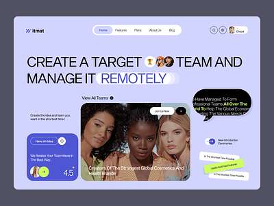 Team Management - landing page clean creative design graphic design landing page minimal modern product design saas team team building team management team portfolio teamwork ui ux web webdesign