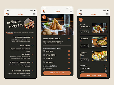Daily UI #043 - Food & Drink Menu app checkout dailyui food and drink menu mobile ui website