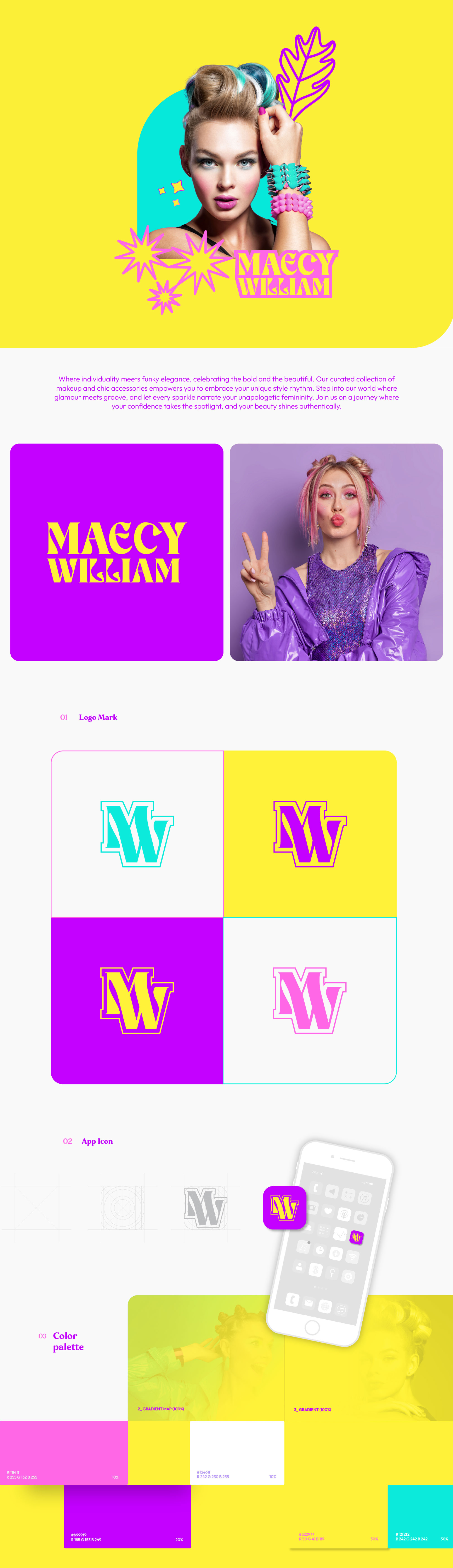 Marcy Williams Makeup Brand brand guide branding feminine logo design makeup brand modern