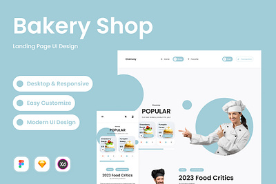 OvenJoy - Bakery Shop Landing Page V2 bakery delivery desktop exploration interface landing marketing menu order page retail selling startup store website