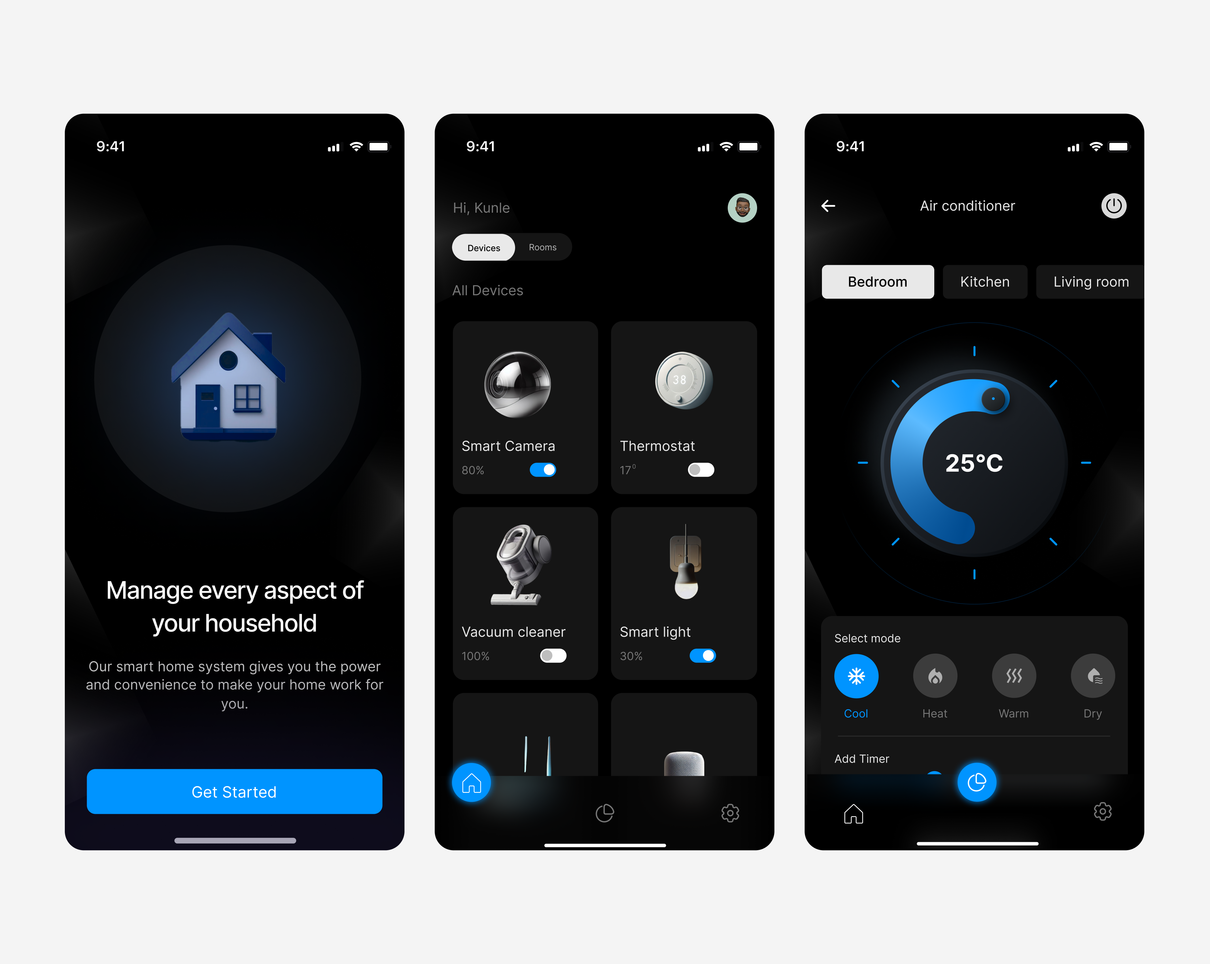 Screens Of A Smart App Design 3d graphic design mobile app ui