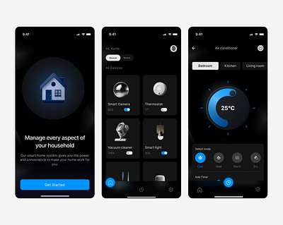 Screens Of A Smart App Design 3d graphic design mobile app ui