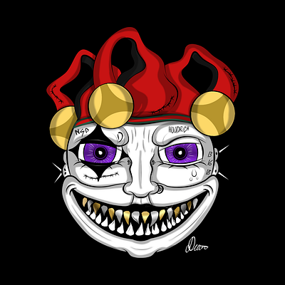 Hoodrich Joker design drawing fun gold gucci hoodrich illustration joker red rich