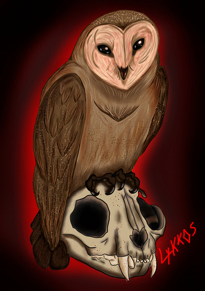 Owl artwork design digital graphic design illustration krita