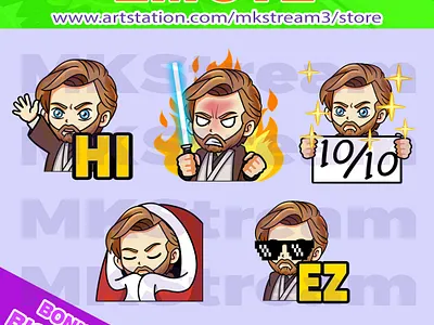 Twitch emotes star wars obi wan kenobi pack #2 animated emotes anime comfy cute design emote emotes ez illustration kenobi obi wan obi wan kenobi perfect rage star wars starwars starwars emotes sub badge twitch emotes waving