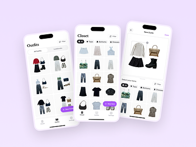 Digital Closet Mobile App app design clothing app digital closet digital closet app mobile app mobile design outfit app ui design ui ux