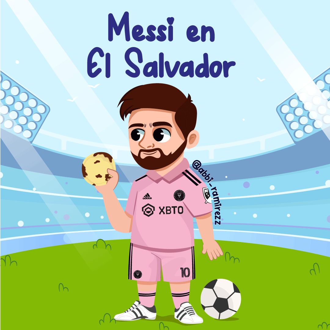 Messi in El Salvador animation elsalvador fanart graphic design ilustration messi motion graphics