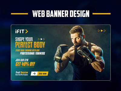 Web banner Design । Landing page design। Fitness banner bnner ads branding facebook post fitness yoga flyer design graphic design gym body gym gym banner health banner hero hero banner instagram post landing page training banner ui web banner website banner yoga template