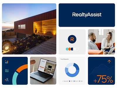 RealtyAssist Brand Refresh blue brand brandidentity dashboard orange realestate turquoise ui wordmark