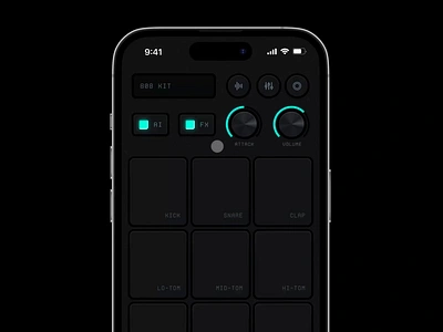 Drum Machine & Sequencer App app audio dark drum machine ios mobile music prototype sequencer ui ux vst