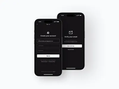 Mammoth App - Sign Up & Verify Email ios mobile mobileapp mobiledesign uidesign uiux ux uxdesign uxui