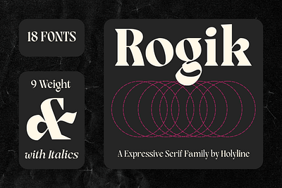 Rogik Serif bold font crafting display expressive font family inspiration italic lettering logotype psychedelic retro retro font script serif typography vintage