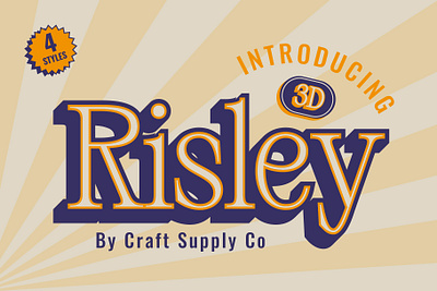 Risley 3D | Craft Supply Co brush creative design elegant font illustration lettering logo typeface ui