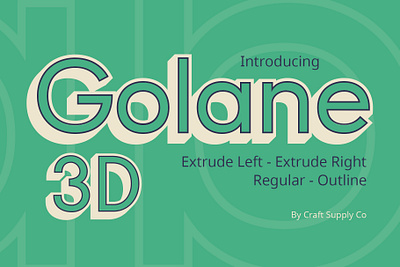 Golane 3D | Craft Supply Co brush creative design elegant font illustration lettering logo typeface ui