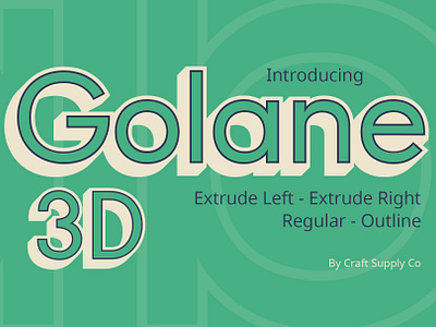 Golane 3D | Craft Supply Co brush creative design elegant font illustration lettering logo typeface ui