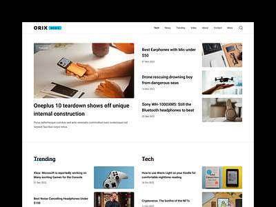 Orix Media - News Website Template clean design hero landing magazine media modern news ui ux webflow