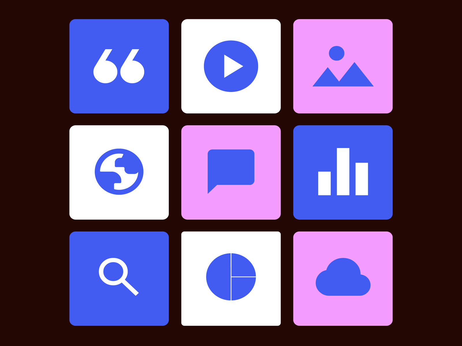 Blog hub animation blog bright color hub icons motion graphics screen web website