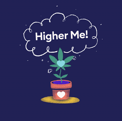 Hi... Higher Me. Hire Me. 420 animated animation blaze bud cannabis frame by frame high illustration mograph motion motion design motion graphics plant pot smoke weed