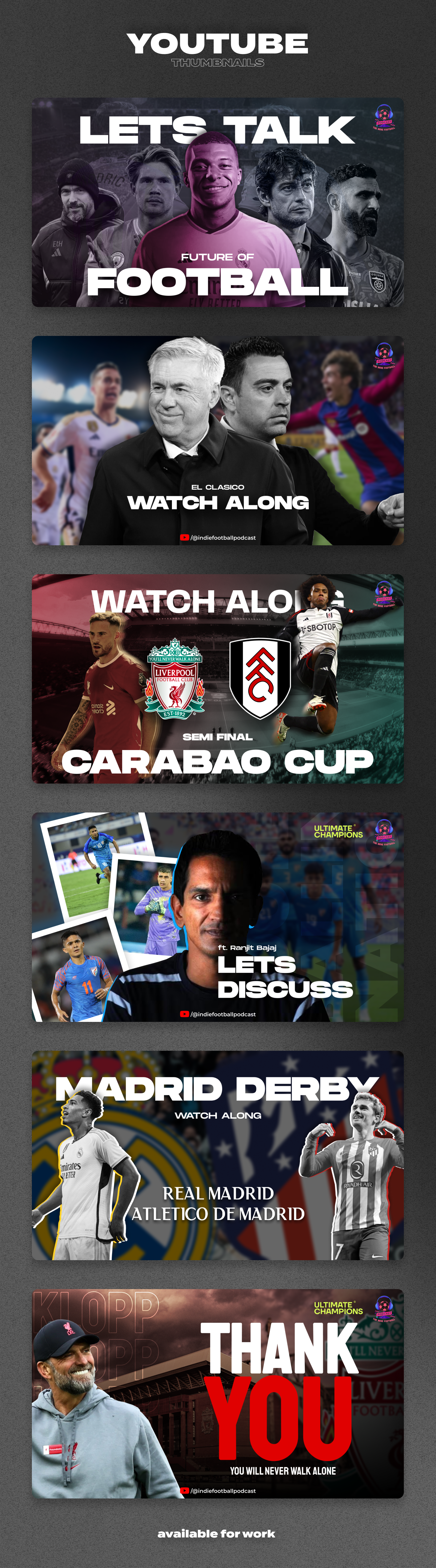 Youtube Thumbnail Collection - January 2024 figma football graphic design photoshop sports youtube