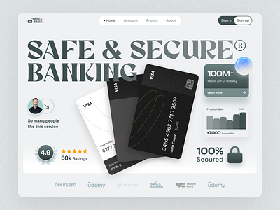 SSBanking: Modern Digital Banking & Credit Card Website. bank banking card credit card digital banking digital payment digital wallet finance finance website fintech landing page mobile banking money payment saas security statistic stock market transection wallet