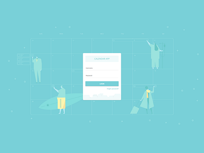 The Calendar application calendar design graphic design login ui web web design