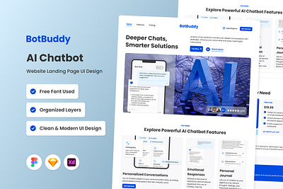 BotBuddy - AI Chatbot Website Landing Page application apps design landing layout ui ux website