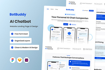 BotBuddy - AI Chatbot Website Landing Page V2 application apps design landing layout ui ux website