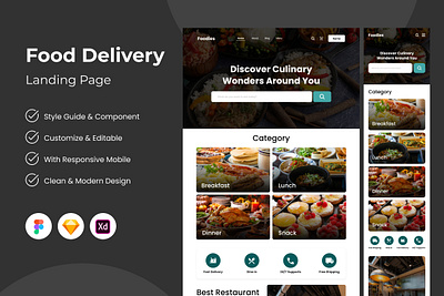 Foodies - Food Delivery Landing Page landing