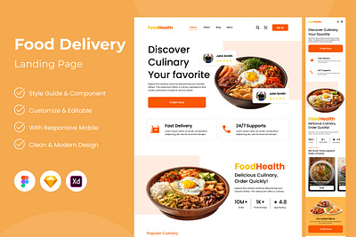 FoodHealth - Food Delivery Landing Page landing