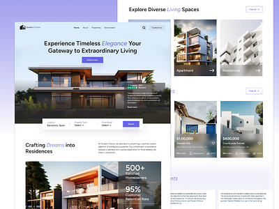 Luxurious Real estate Landing page apartment home houseui luxuryrealestate modernrealestateui propertiesui propoerties realestate realestatelandingpage realestateui realestatewebdesign uiux webdesign