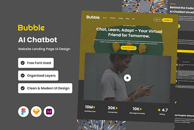 Bubble - AI Chatbot Website Landing Page application apps design landing layout ui ux website