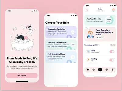 Baby care concept app app design babycare concept figma illustration mobile app onbaording playful ui