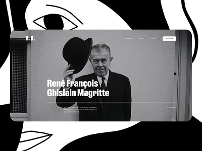 Biographical website of the Belgian artist René Magritte design ui uxui web design website