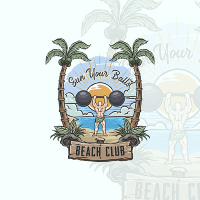 Beach Club Logo beach branding club design digital illustration drawing graphic design illustration logo logo design logo illustration logo retro logo vintage vector