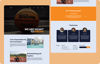 Basketball Landing Page basketball design designer figma landing page webdesign website