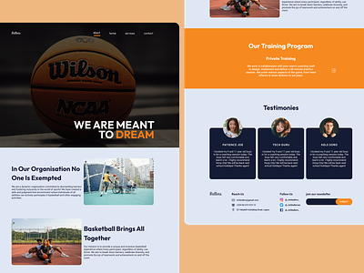 Basketball Landing Page basketball design designer figma landing page webdesign website