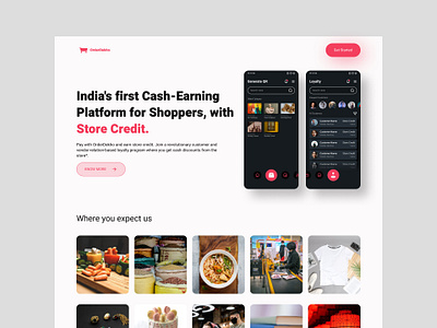 OrderDekho.com New Era of Store Credit cash earning platform figma design fintech app for consumers for venders mobile app design store credit web design